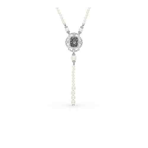 Колье с жемчугом, фианитами, кристаллами Swarovski и серебряной вставкой SOKOLOV 94070074 арт. 64822