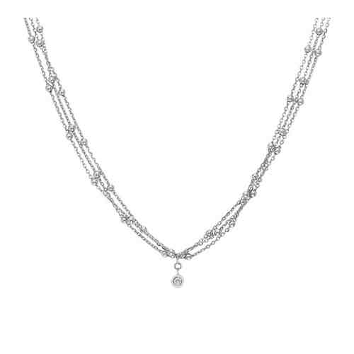 Серебряное шейное украшение с фианитами арт. 260747