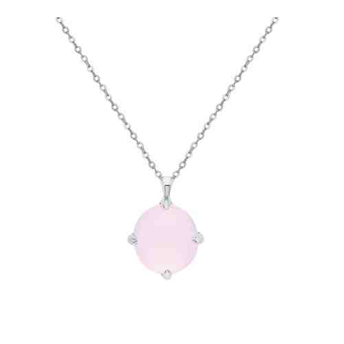 Серебряное шейное украшение с кварцами розовыми арт. 236409