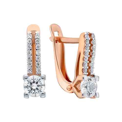 Золотые серьги с фианитами swarovski арт. 129988