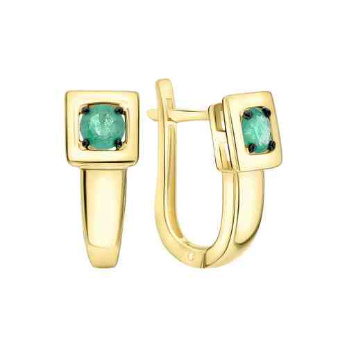 Золотые серьги с изумрудами арт. 285255